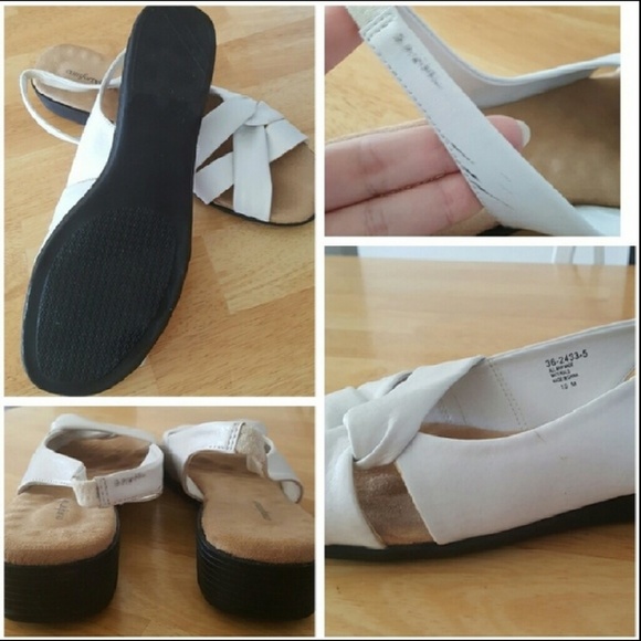 EUC Woman's White Sling Back Sandals Size 10M - Picture 3 of 4